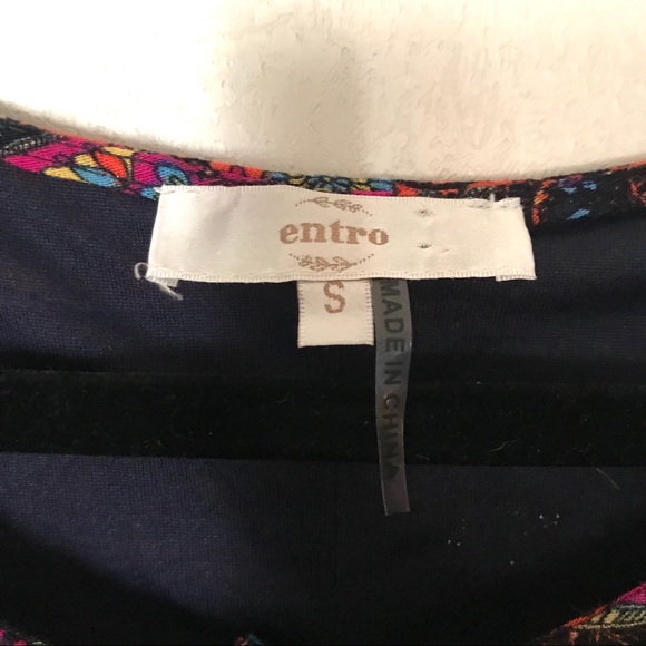 Entro boho multicolor print dress tunic small - Picture 6 of 9